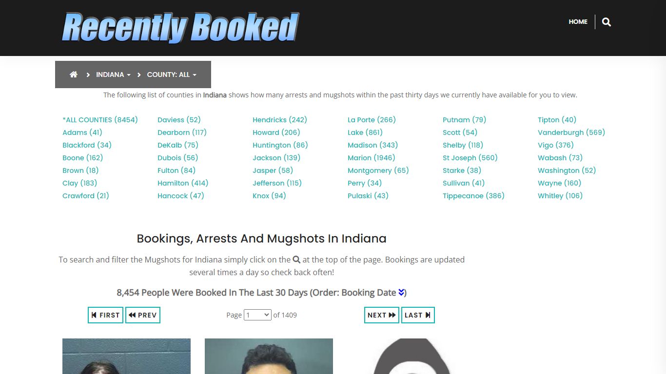 Bookings, Arrests and Mugshots in La Porte County, Indiana